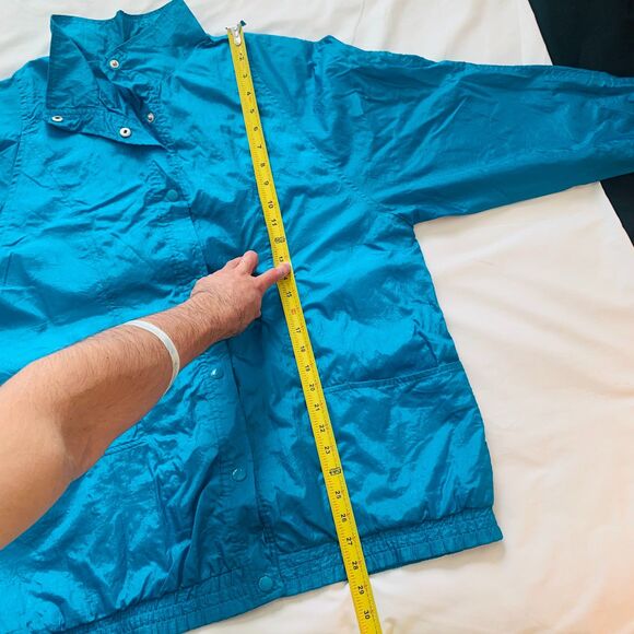 Vintage Light Blue Button-Up Windbreaker Jacket - Picture 10 of 10